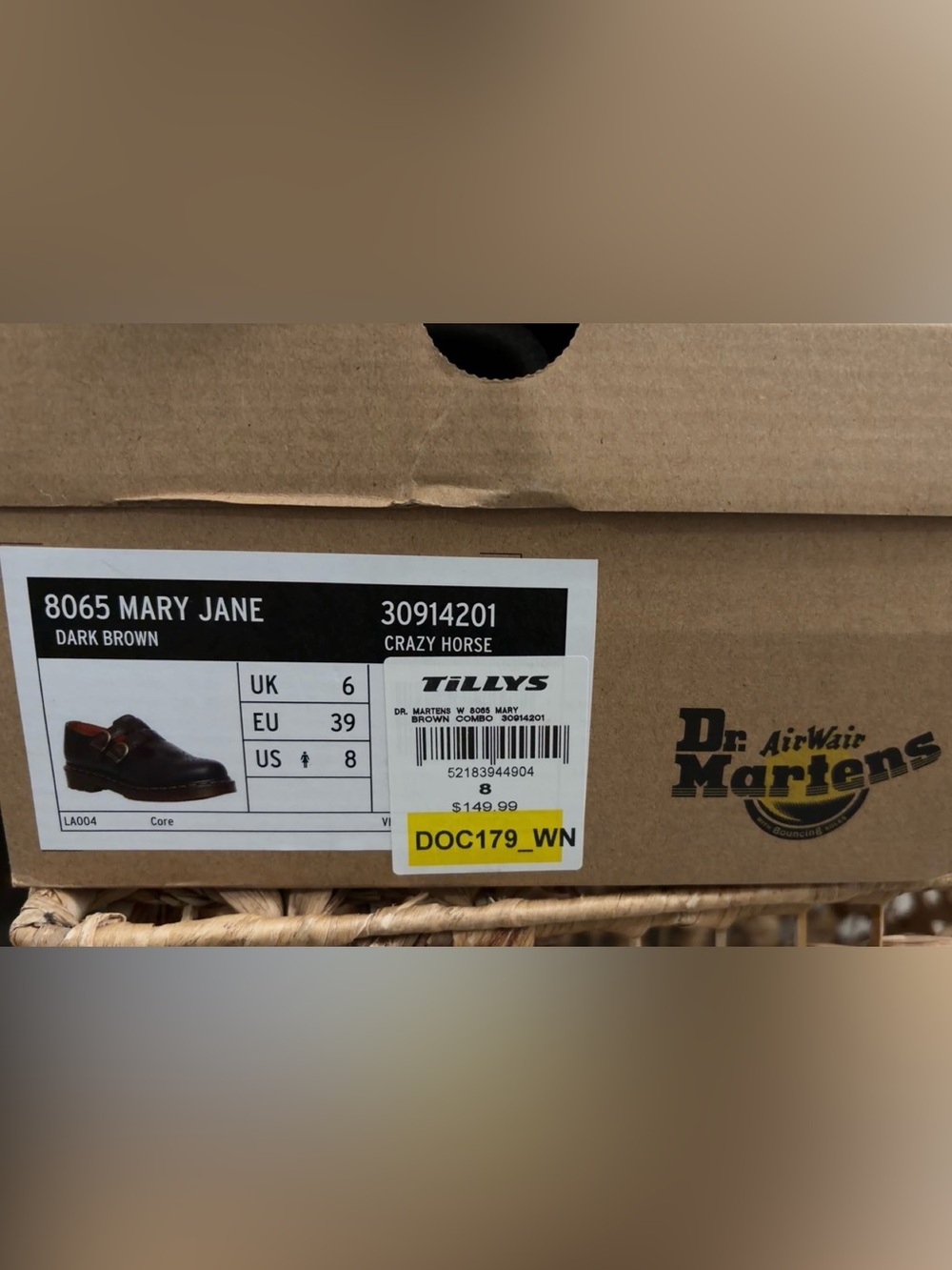 New Dr. Martens Brown Mary Jane Shoes - Picture 7 of 7